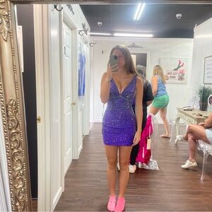Elegant Purple Sequin Dress